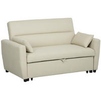 SCHLAFSOFA 2-Sitzer, Verstellbare Rückenlehne, Beige - Beige, Textil (155/88.5/90cm) - HOMCOM