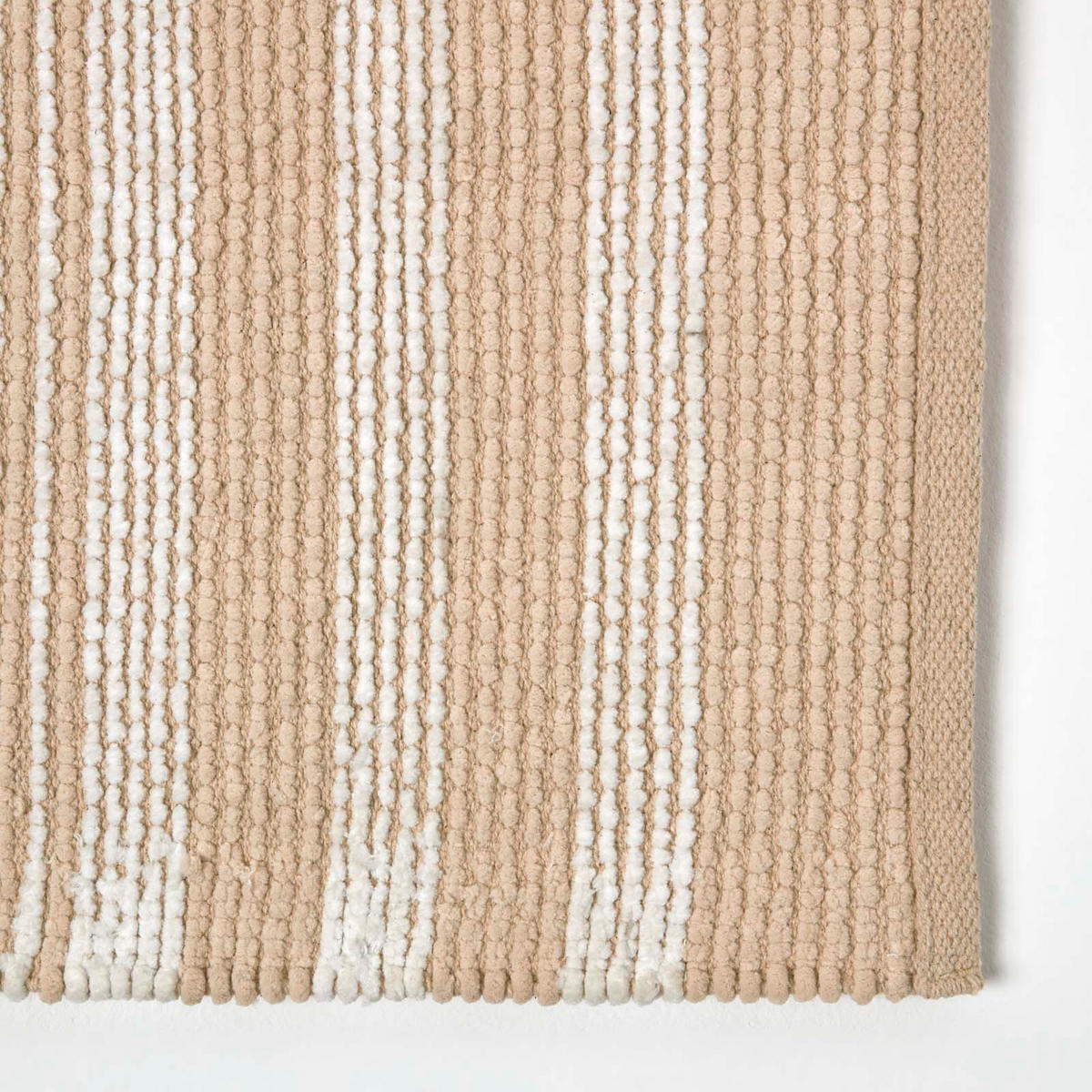 BADEMATTE Chenille grau-weiß 50/80 cm, 100% Baumwolle - Beige, Textil (50/80cm) - Homescapes
