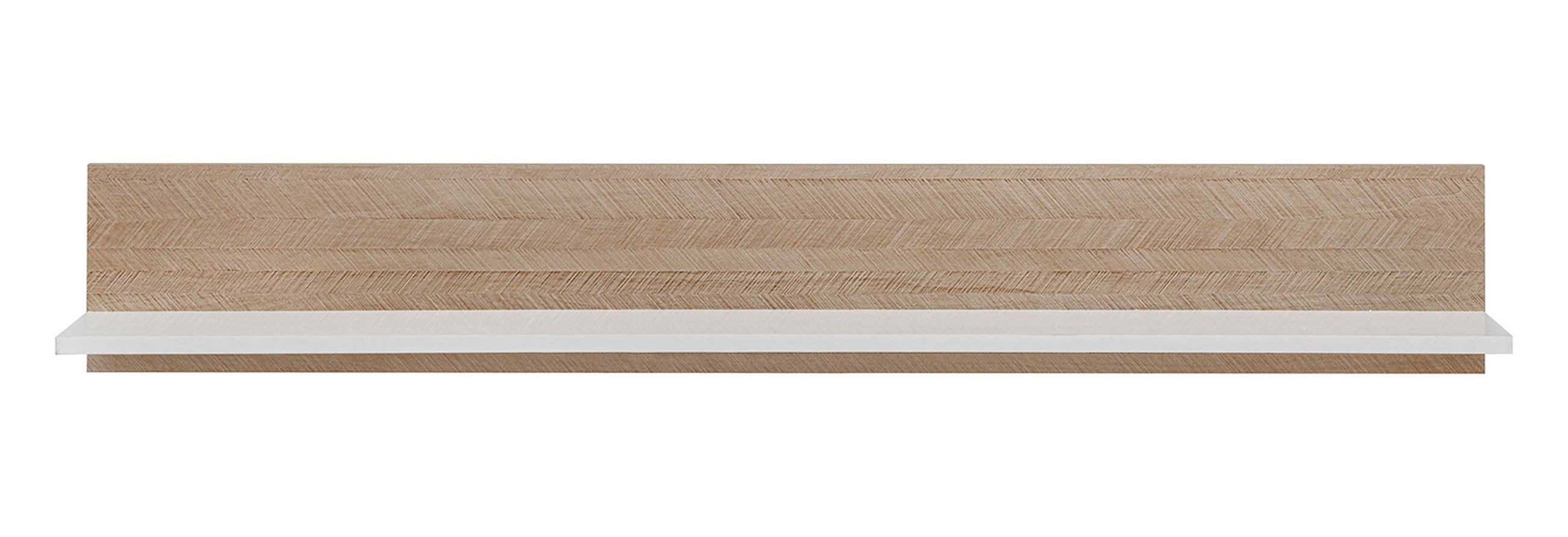 WANDREGAL Viste braun / weiß hochglanz 130 / 21 / 20cm - Ecru/Weiß Hochglanz, Holz/Holzwerkstoff (130/20/21cm) - Furnival