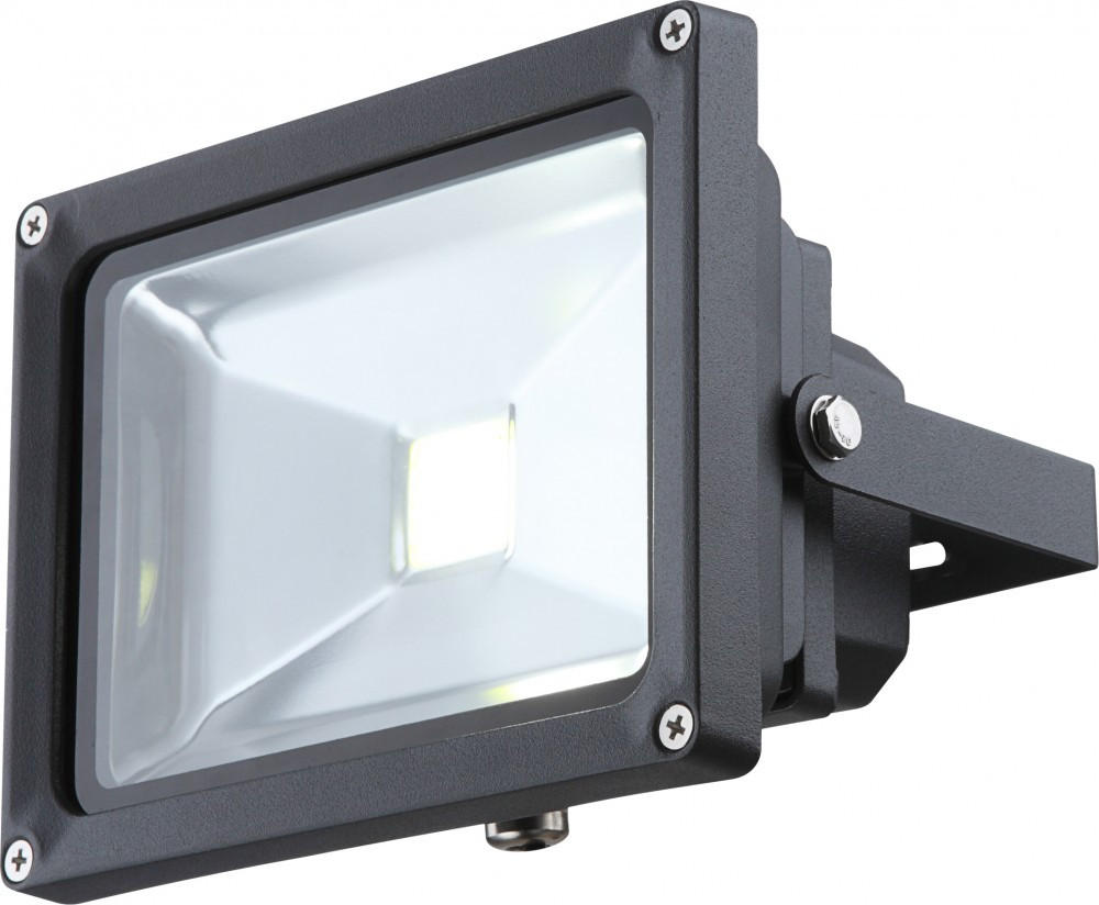 LED BAUSTRAHLER Aluminium Grau - Grau, Glas (18/14/14cm) - Globo Lighting