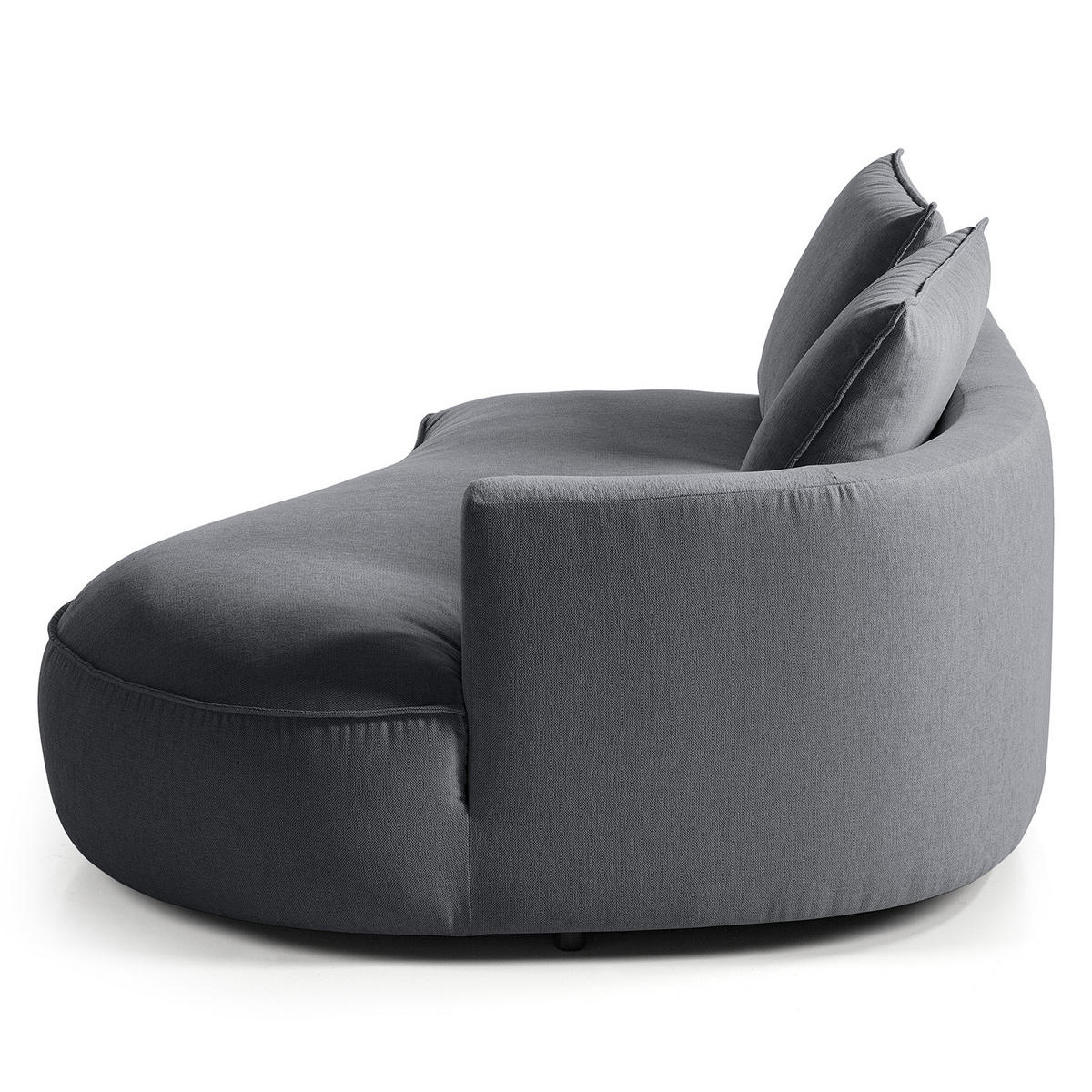 OTTOMANE - modular - Schwarz/Grau, Kunststoff/Textil (196/82/146cm) - home24