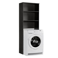 WASCHMASCHINENSCHRANK Der Saubermann - Anthrazit/Schwarz, Holzwerkstoff (65/180/34cm) - Mokebo