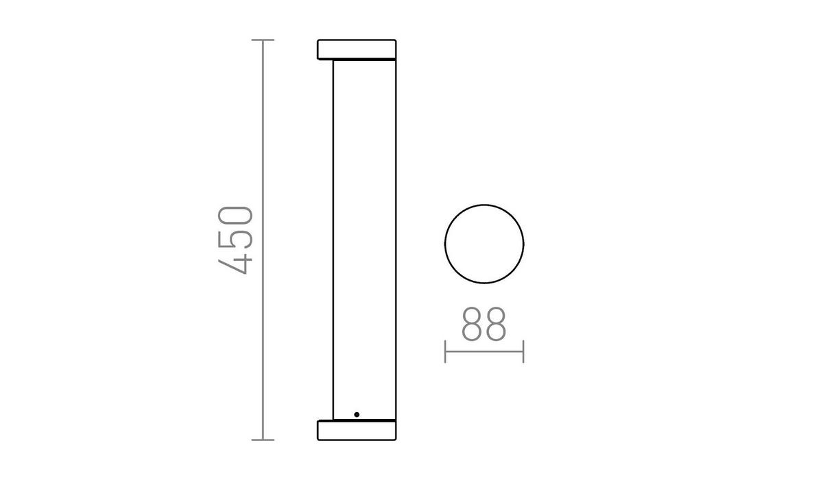AUSSENLEUCHTE SONET 450 Anthrazitgrau 7 W IP54 - Grau, Metall (9/9/45cm) - Rendl