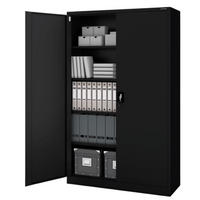 AKTENSCHRANK abschließbar KADO mit Flügeltüren 185x115x40cm Schwarz - Schwarz, Metall (115/185/40cm) - DELUKE