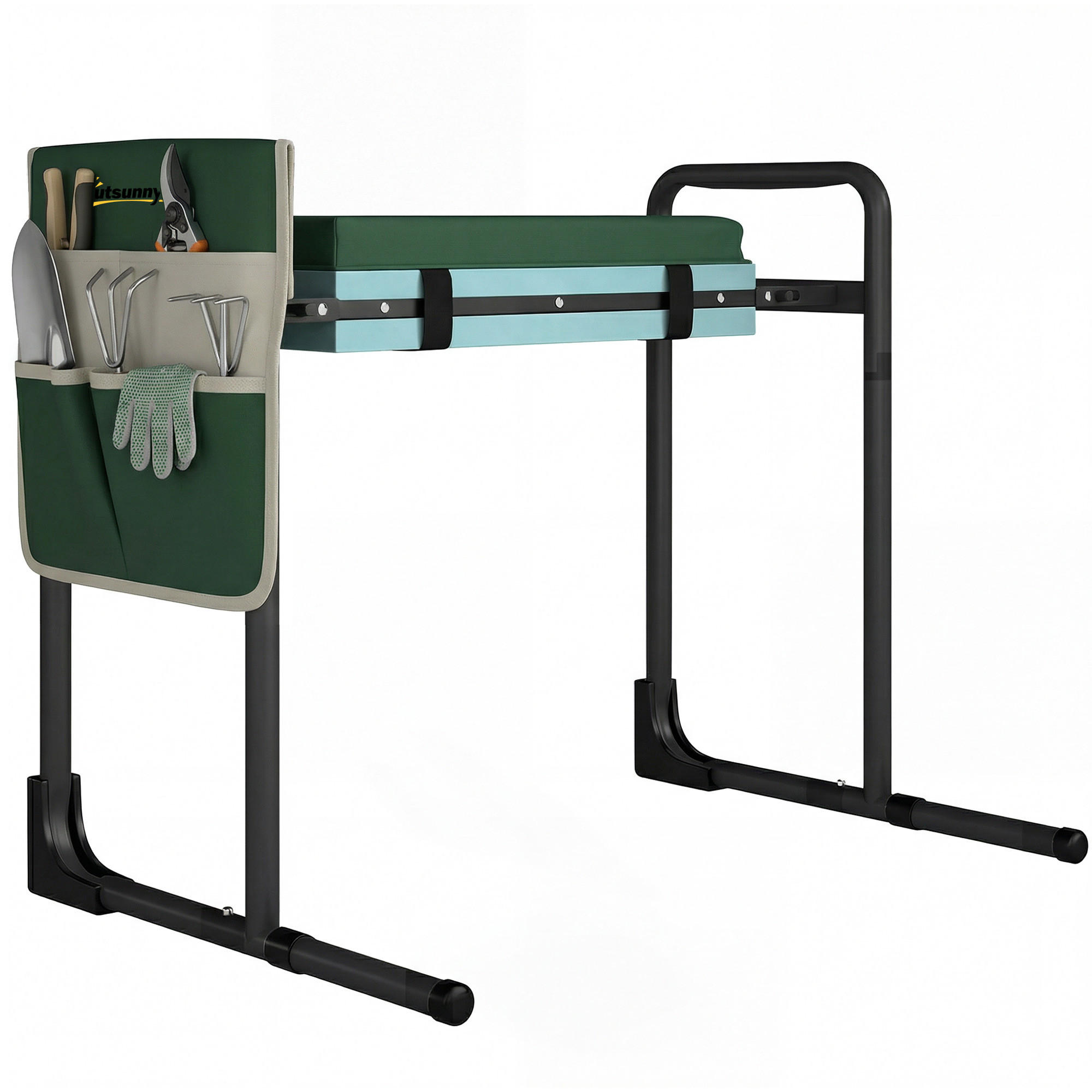 KNIEBANK DE-10271 mit Sitzfunktion, dick gepolstert Grün - Grün, Metall (29/50/60.5cm) - ComfortXL