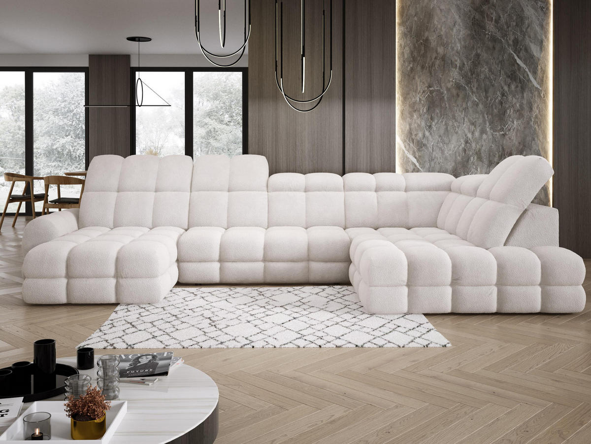 ECKSOFA TOLLO Anthology-stoff U-form 400x217x105 cm weiss - Kaschmir, Holz/Textil (217/400cm) - DomoHome