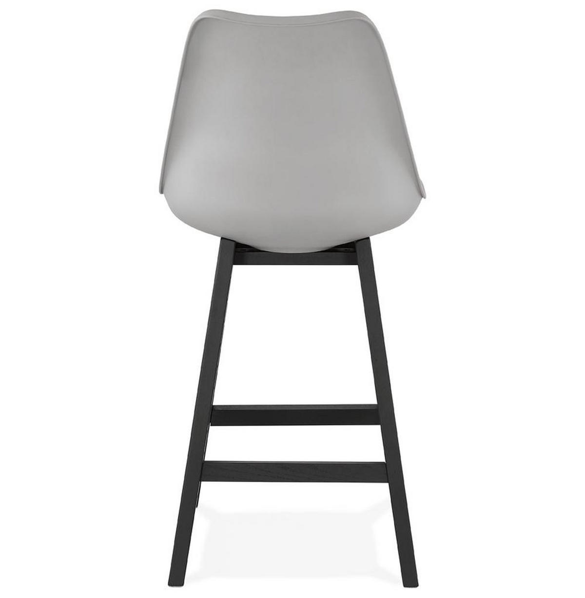 BARHOCKER Kunstleder Eichenholzgestell Sitzhöhe 65cm Skandi-Stil MIRANOX MINI, Grau-Schwarz 56x48x102 cm - Schwarz/Grau, Eichenholz/Kunststoff (48/102/56cm) - KADIMA DESIGN