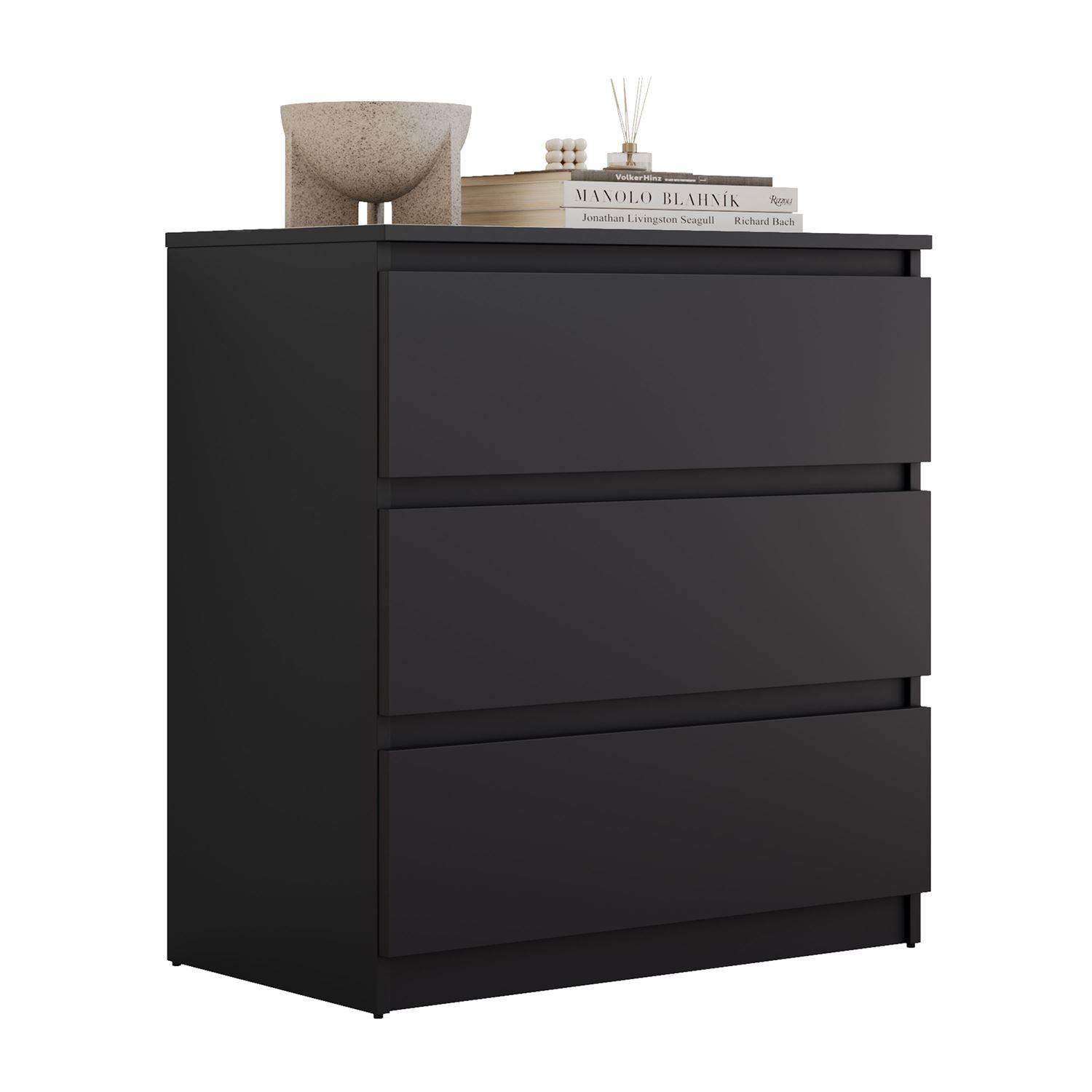 MODERNE Sideboard HANA M3 Schwarz matt - Schwarz, Holzwerkstoff (70/75/40cm) - Lookway