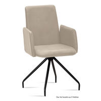 ARMLEHNSTUHL (8er-Set) Detana 52x92x60 Schwarz/Natur - Schwarz/Naturfarben, Kunststoff (60/92/52cm) - 58aufmkessel