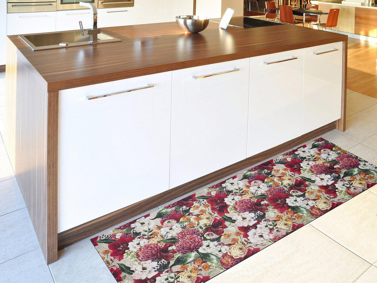 VINYL-KÜCHENTEPPICH Rot Ricci 52/100 cm - Multicolor, Kunststoff/Textil (52/100cm) - Atticgo