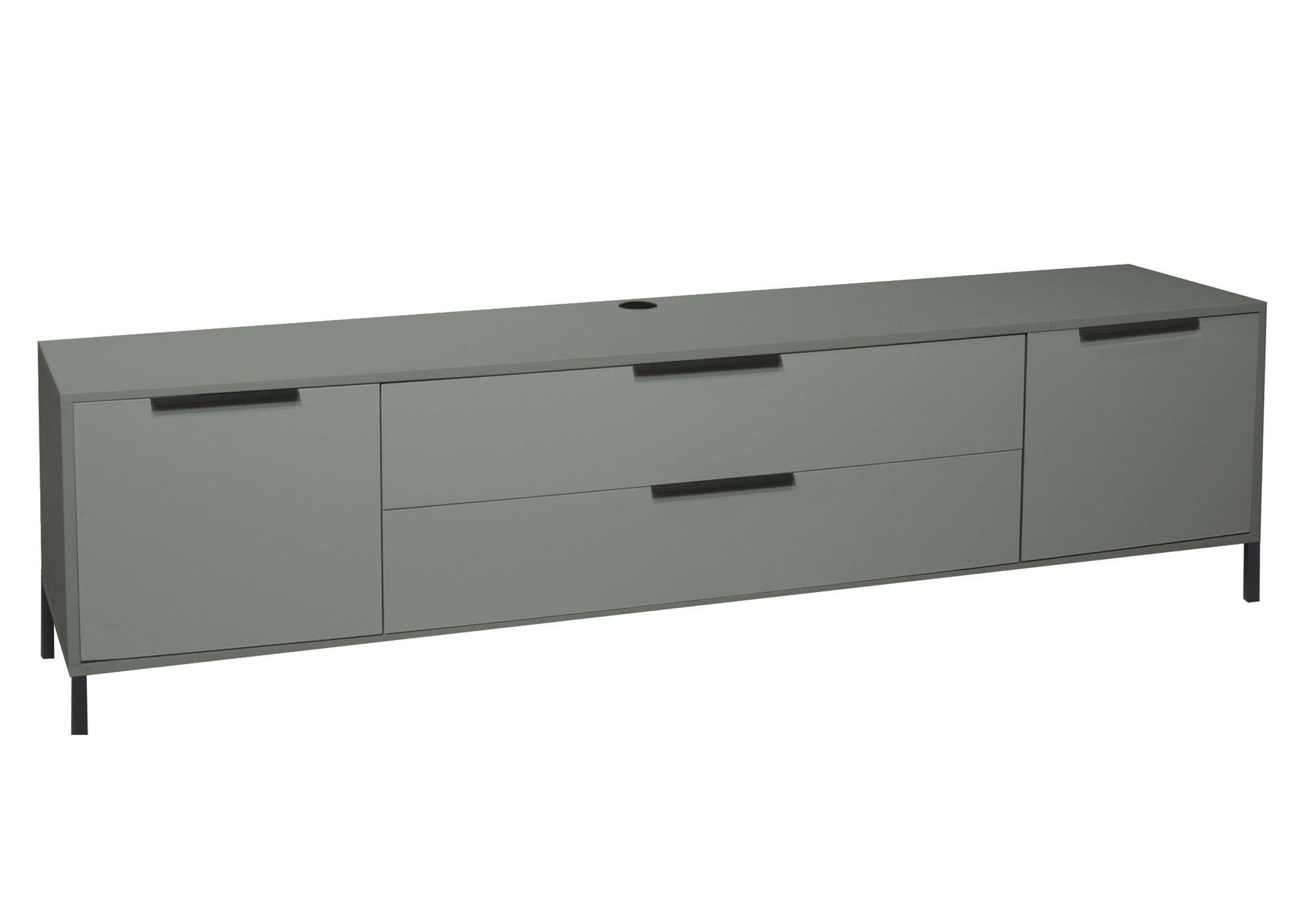 LOWBOARD Erna 216x45x62 Pinie Green matt Lack - Grün, Holzwerkstoff (216/62/45cm) - 58aufmkessel
