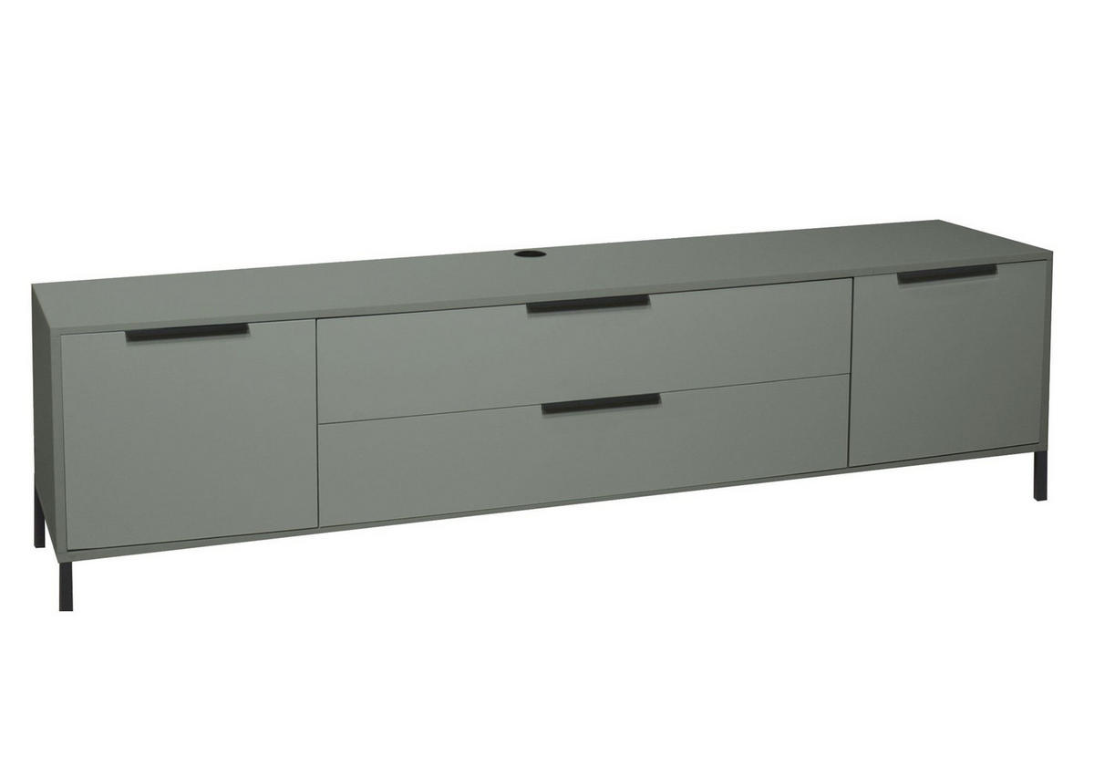 LOWBOARD Erna 216x45x62 Pinie Green matt Lack - Grün, Holzwerkstoff (216/62/45cm) - 58aufmkessel