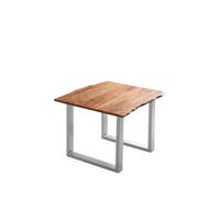 ESSTISCH LAURINA - Silberfarben/Nussbaumfarben, Holz/Metall (80/80/77cm) - SAM