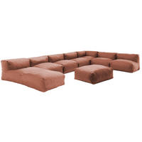 GARTENSOFA 8-tlg., Terrakotta - Pink, Textil - Oviala
