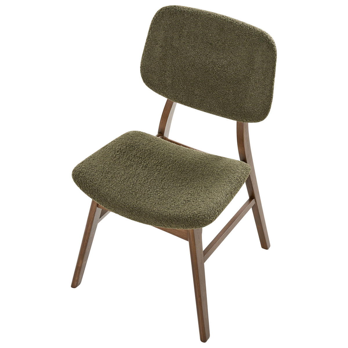 ESSZIMMERSTUHL 2er-Set Grün Elaine - Dunkelbraun/Grün, Textil (48/81/54cm) - Beliani