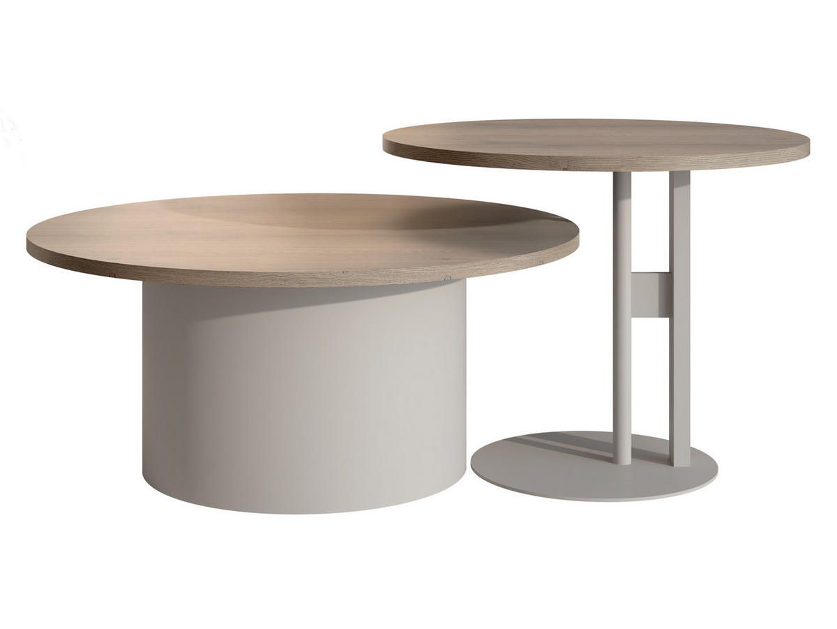 COUCHTISCH-SET Monar Cashmere - Kaschmir/Eichefarben, Holzwerkstoff/Metall (58/58/45cm) - MIRJAN24