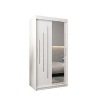 SCHWEBETÜRENSCHRANK 200/100/62 2-türig - Silberfarben/Weiß, Holz/Kunststoff (100/200/62cm) - Abiks Möbel