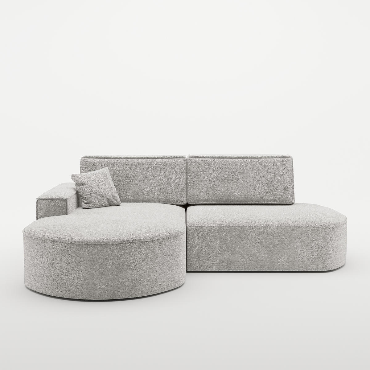 ECKSOFA Modena Pro - Komfort Und Stil stoff Arena Hellgrau Links - Hellgrau, Holz (278/179cm) - Kaiser Möbel