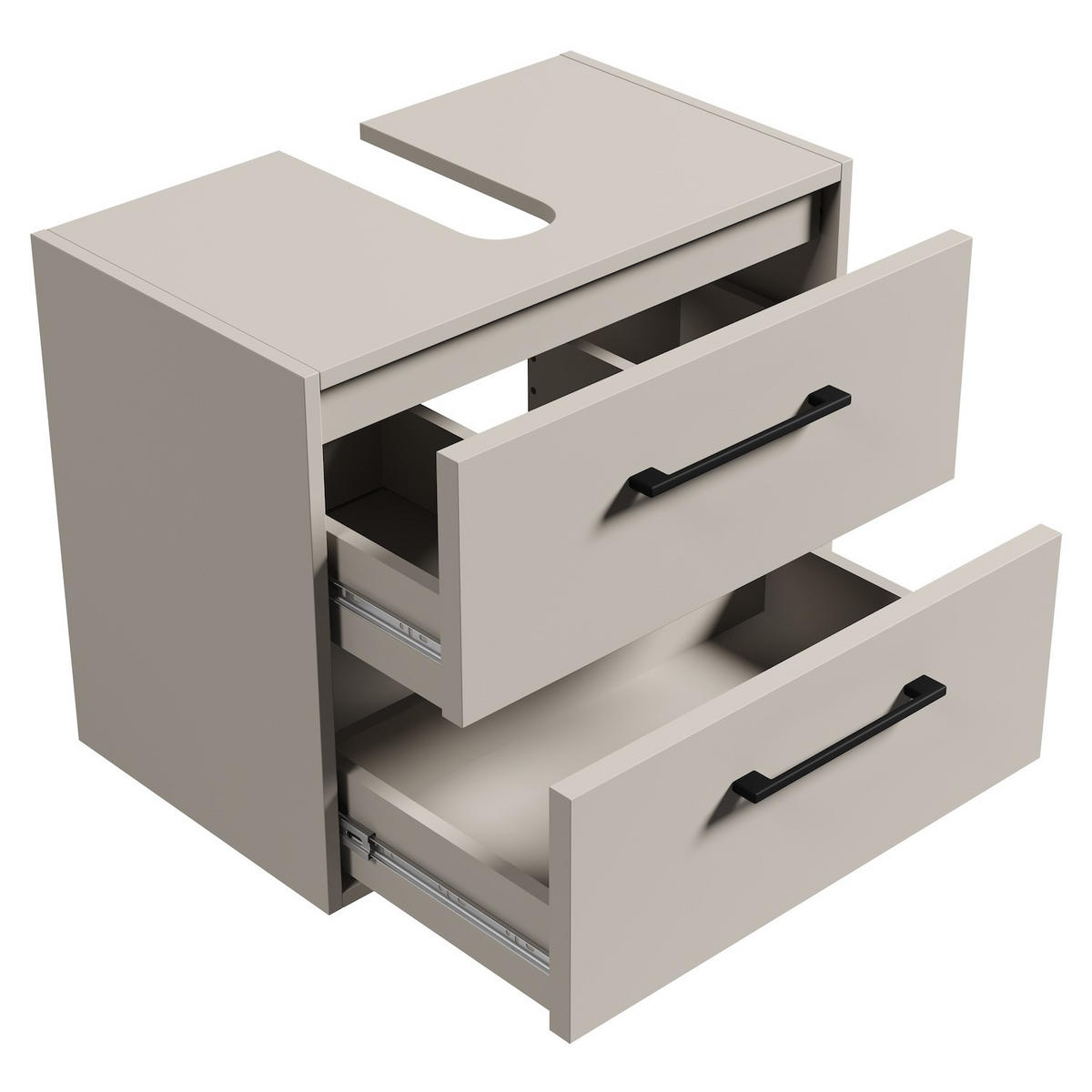 WASCHBECKENUNTERSCHRANK Florence 2 Schubladen Cashmere - 60 x 35 x 47 cm - Kaschmir, Holz (60/50/35cm) - Badplaats