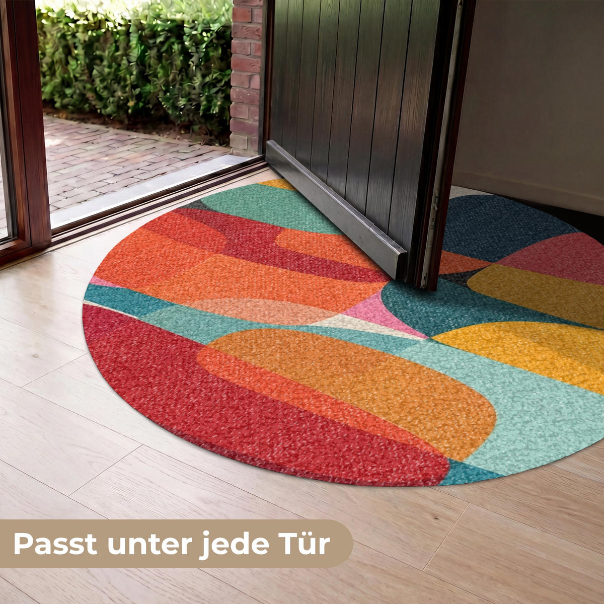 FUSSMATTE Formen - Bunt - Abstrakt - Flugzeuge Sauberlaufmatte 120x120 cm - Multicolor, Kunststoff (120/120cm) - MuchoWow