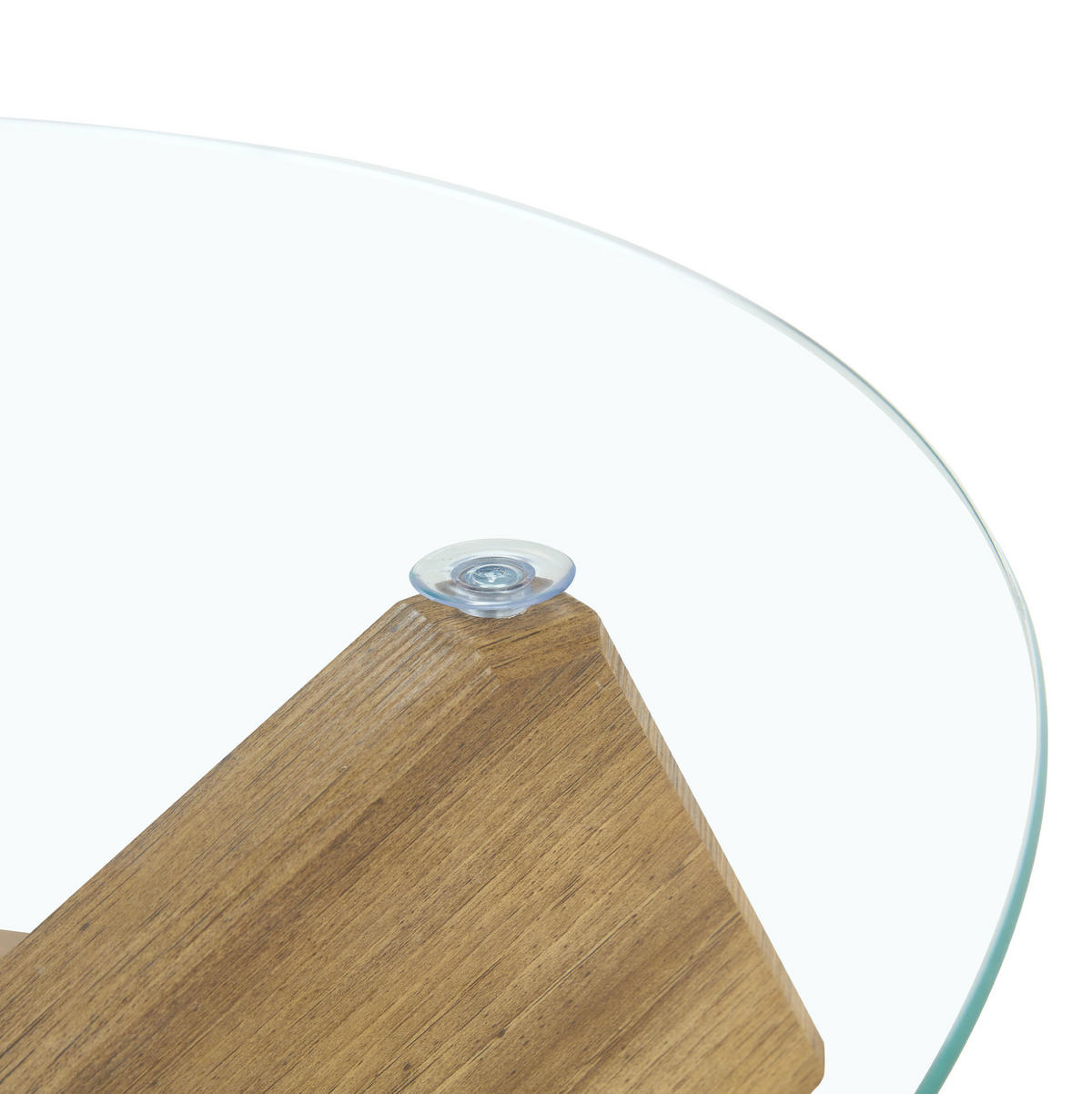 COUCHTISCH aus MDF und Glas Ø79x45 cm in Naturfarben - Naturfarben, Glas (79/79/45cm) - Modfu