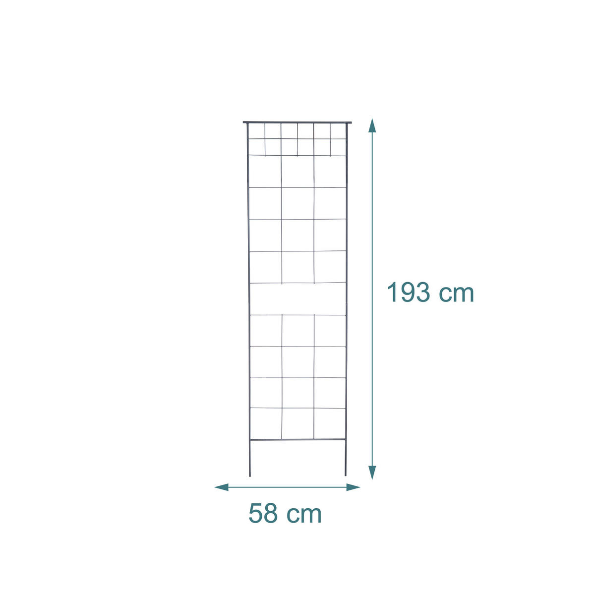 RANKGITTER Schwarz 2er-Set Stahl 193x58x1 cm - Schwarz, Metall (58/193/1cm) - Relaxdays