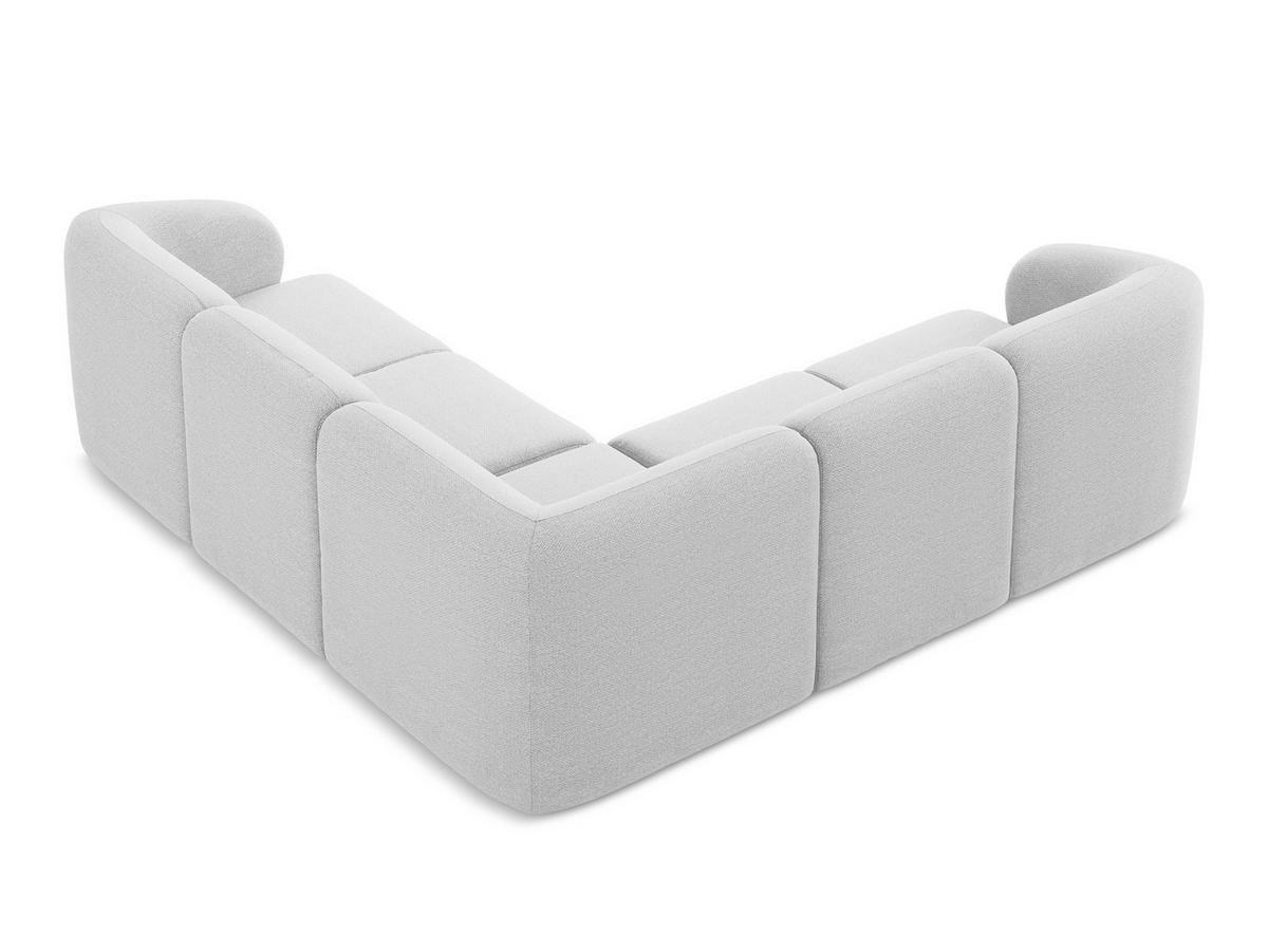 ECKSOFA Bouclé Stoff Grau - Silberfarben/Schwarz, Holzwerkstoff/Kunststoff (251/251cm) - Makamii