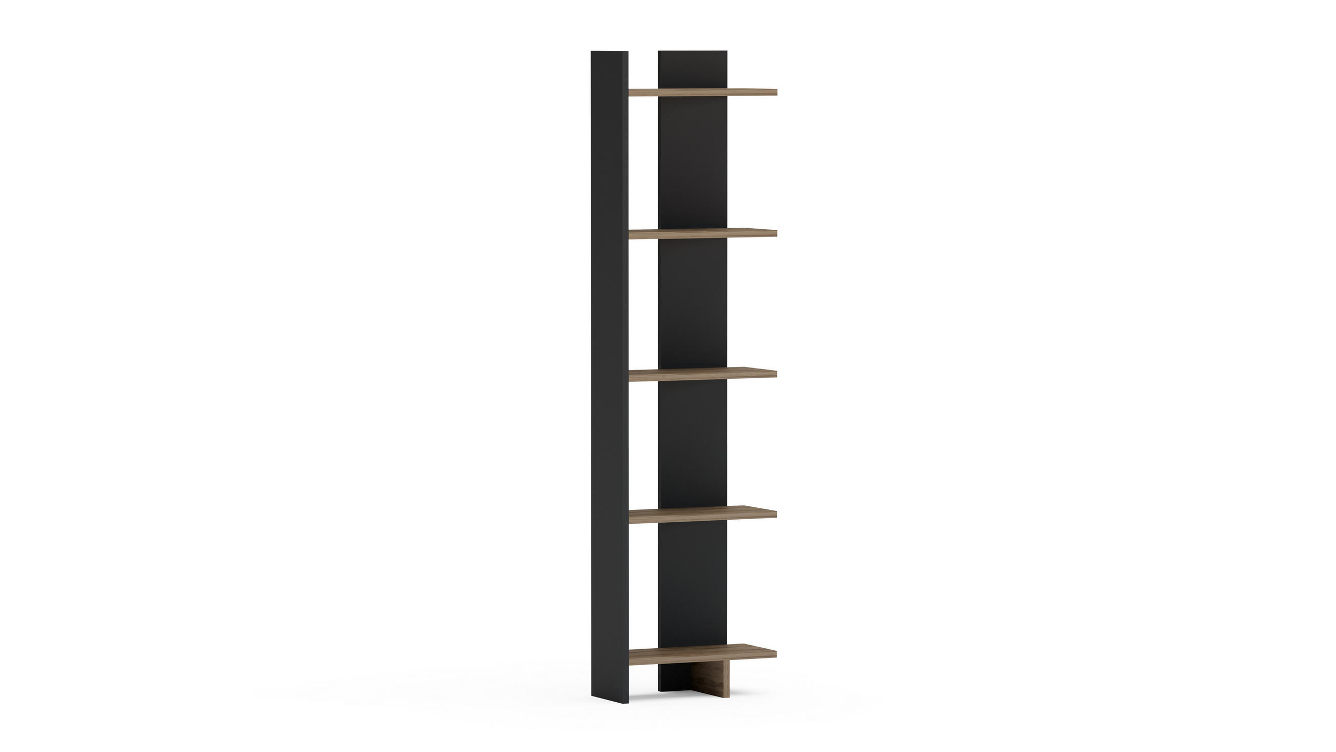ECKREGAL Alis Schwarz Braun - Schwarz/Braun, Holzwerkstoff (45/180/21.6cm) - Decorotika