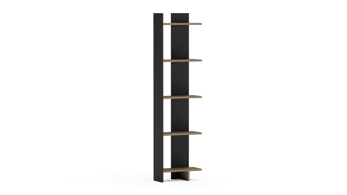 ECKREGAL Alis Schwarz Braun - Schwarz/Braun, Holzwerkstoff (45/180/21.6cm) - Decorotika