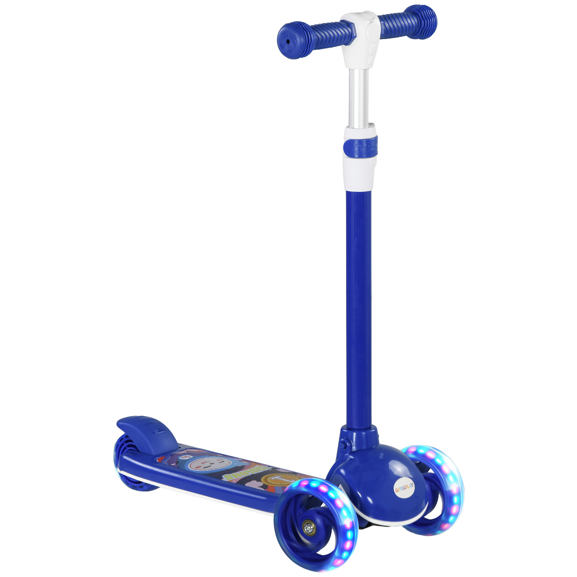 KINDERSCOOTER DE-16957 3 Räder mit LED-Leuchten Blau - Blau, Kunststoff (52/29/76cm) - ComfortXL
