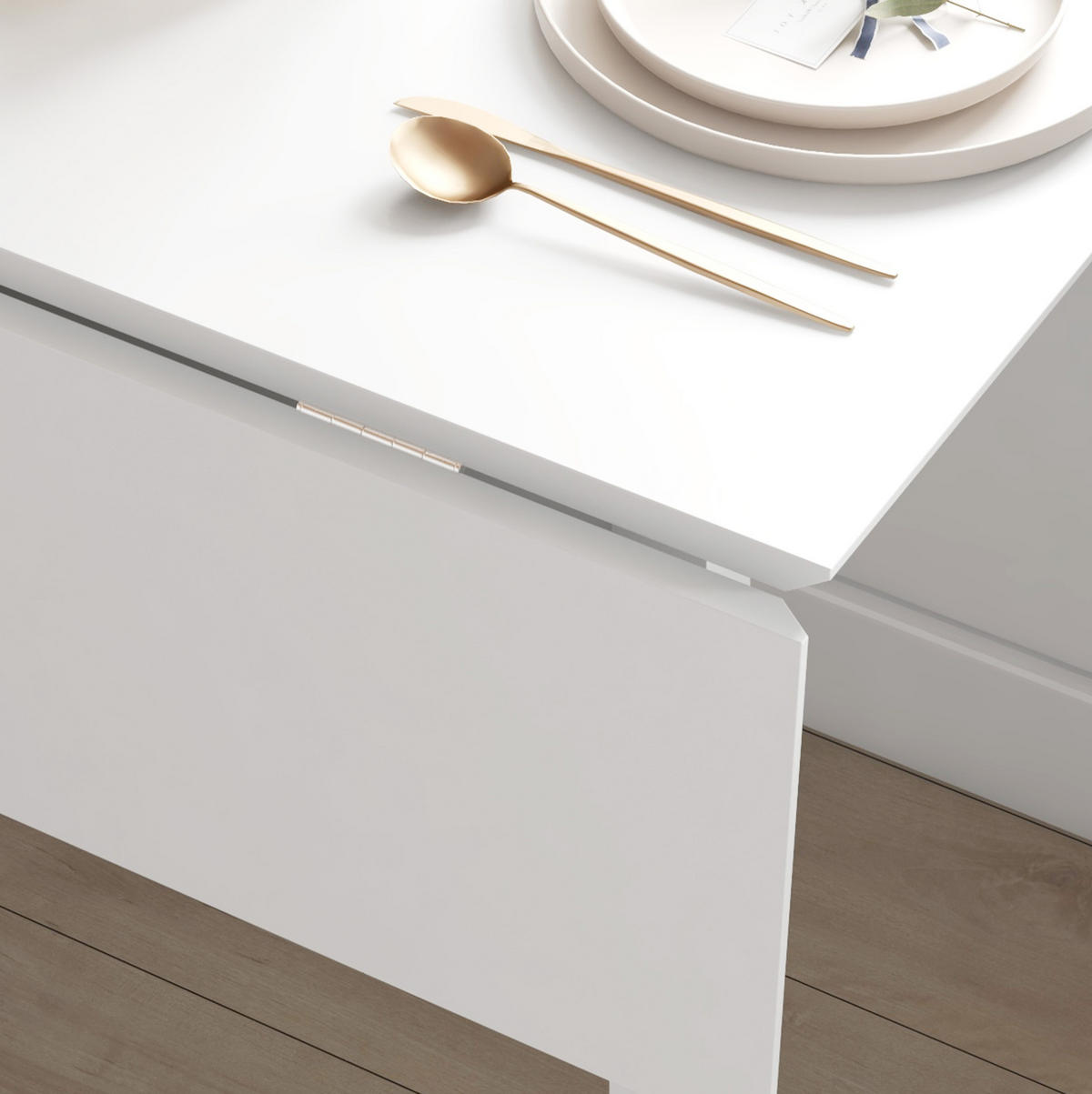 ESSTISCH 86/110/75 cm weiß klappbar für 2–4 Personen aus Kiefernholz - Weiß, Holz (110/86/75cm) - OKWISH