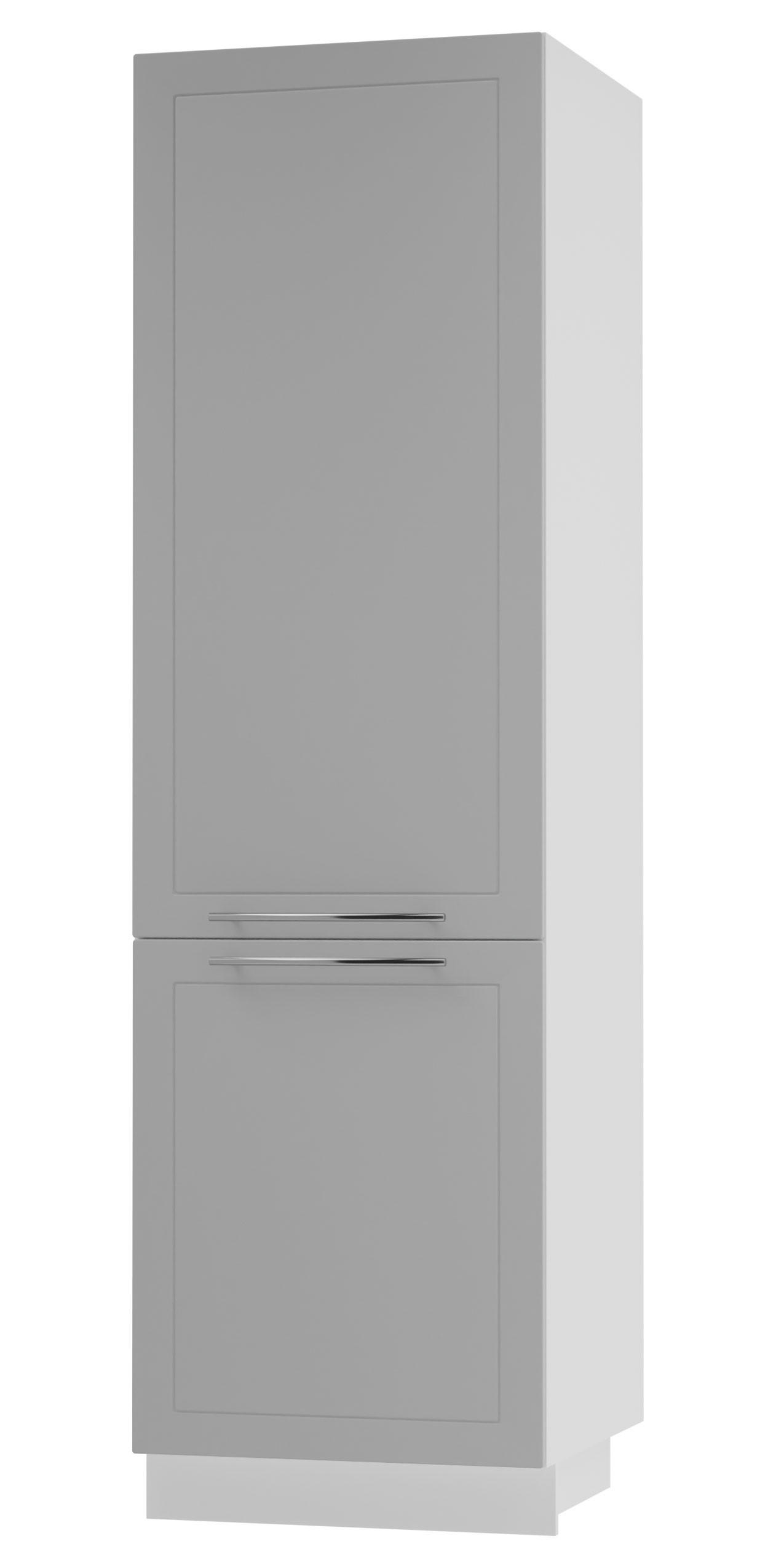 VORRATSSCHRANK Bari D14/DP/60/207 Weiß / RAL 7040 fenstergrau 60 / 59 / 207cm - Weiß/Grau, Holz/Holzwerkstoff (60/207/59cm) - Feldmann-Wohnen