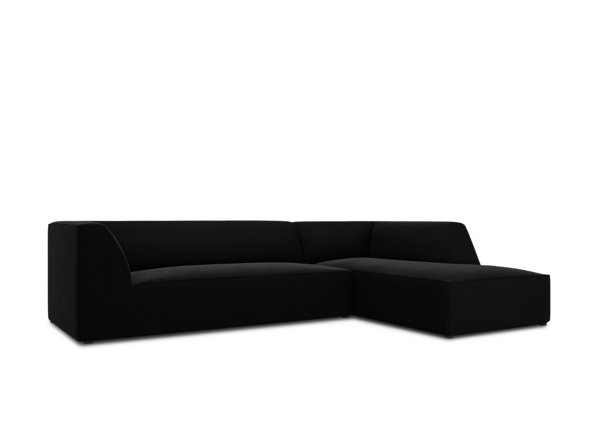 ECKSOFA rechts Ruby aus Samt schwarz 4 Sitzplätze - Schwarz, Textil (180/273cm) - Micadoni
