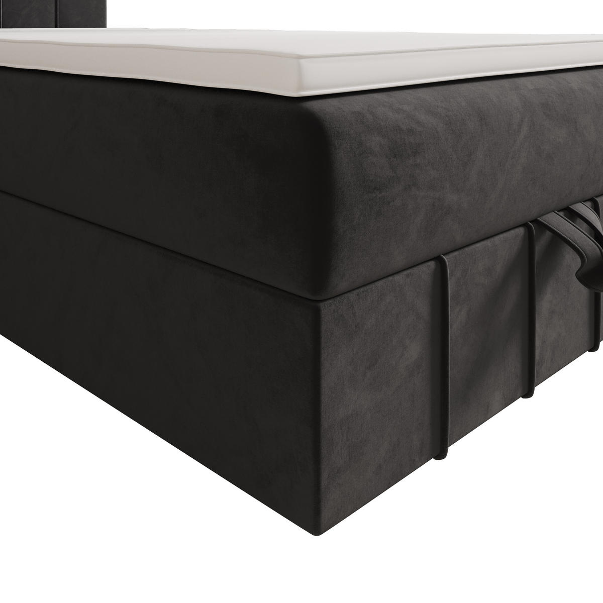 BOXBETT BAHAMA 100x200 Monolith 92, mit Matratze H3 und Topper, Grau - Grau, Holz/Kunststoff (100/200cm) - Bedante