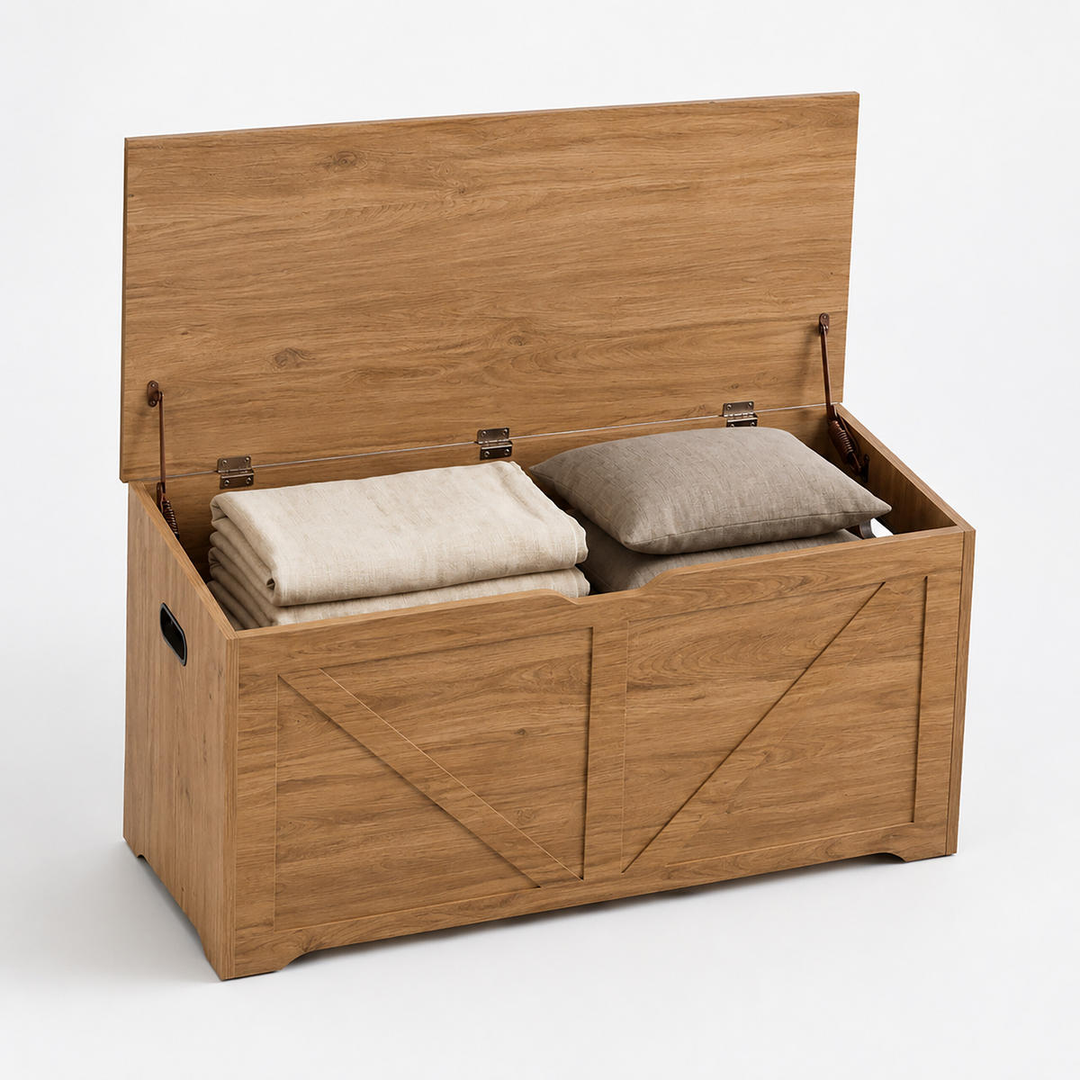 SITZBANK Hellgrau mit Stauraum - Grau, Holzwerkstoff (100/46/40cm) - Relaxdays