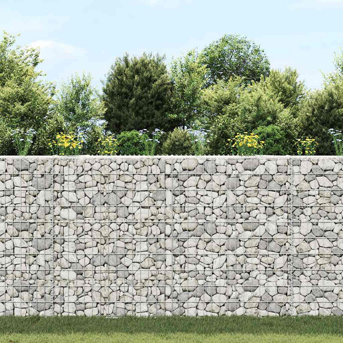 GABIONEN-HOCHBEET Trapezform Verzinkter Stahl 150x20x100 cm - Silberfarben, Metall (20/100/150cm) - furnicato