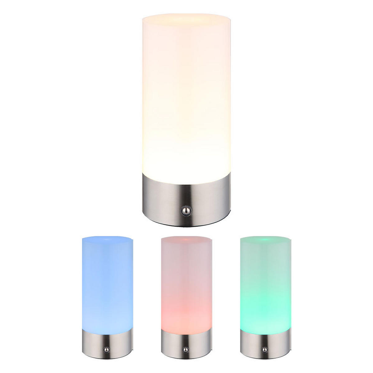 LED TISCHLEUCHTE Opal Weiß - Weiß, Metall (8.8/8.8/19cm) - Globo Lighting