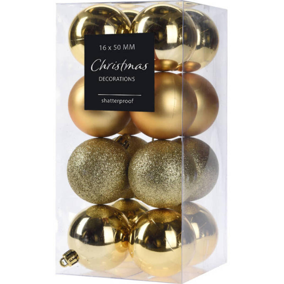 WEIHNACHTSKUGELN 16er-Set Ø 5 cm - Goldfarben, Kunststoff (9.8/19.6/9.8cm) - Home Styling Collection