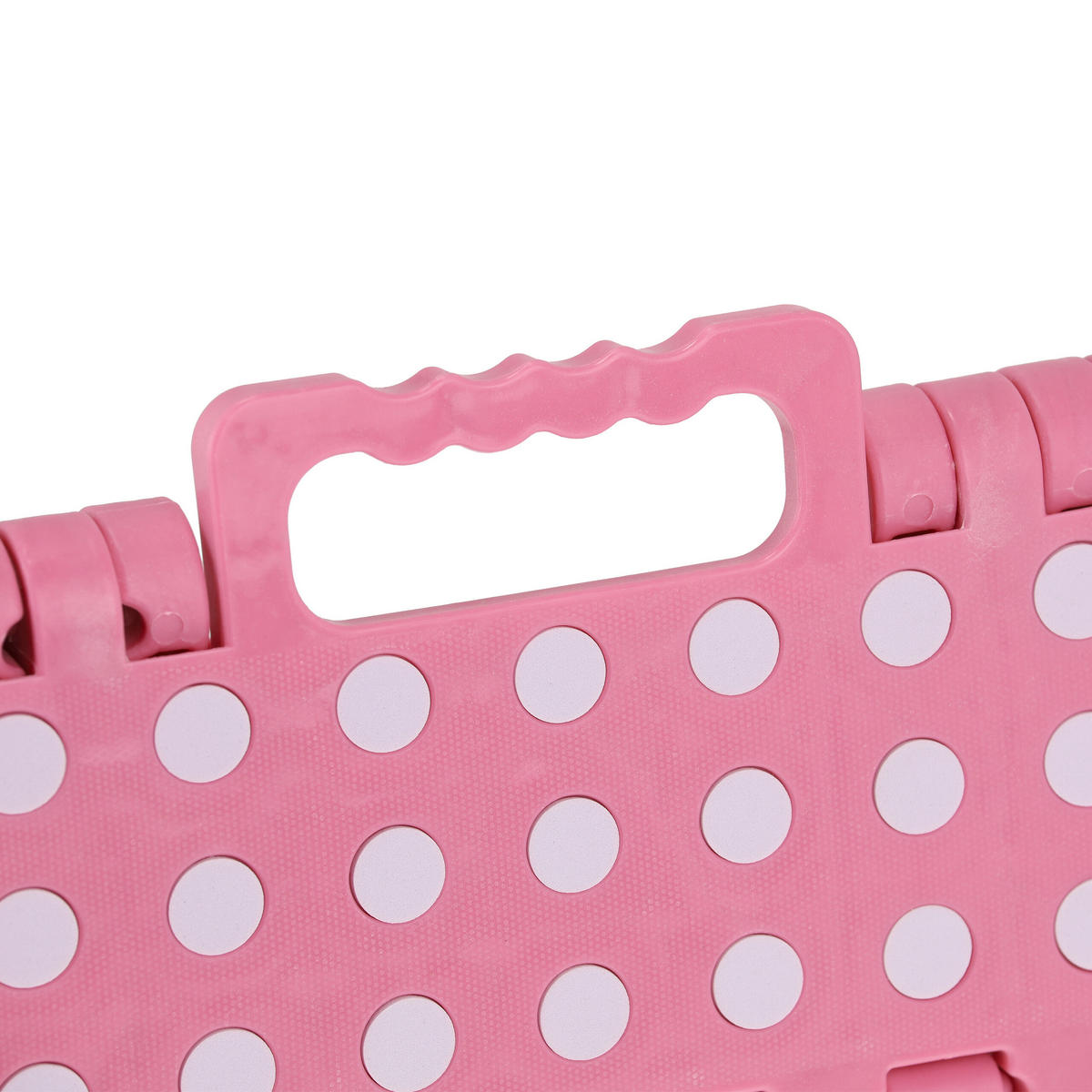 KLAPPHOCKER - Pink, Kunststoff/Textil (35/22/28cm) - Relaxdays