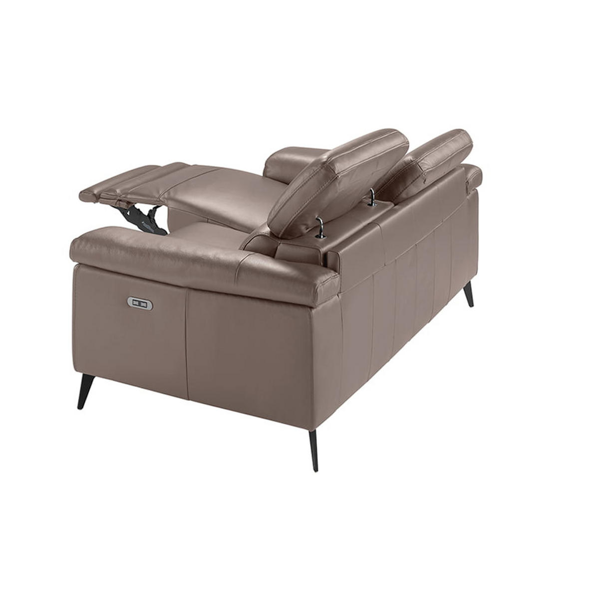 SOFA 2-SITZER Nerz Schwarz 170/103/99 cm - Taupe/Schwarz, Leder (170/99/103cm) - ANGEL CERDA