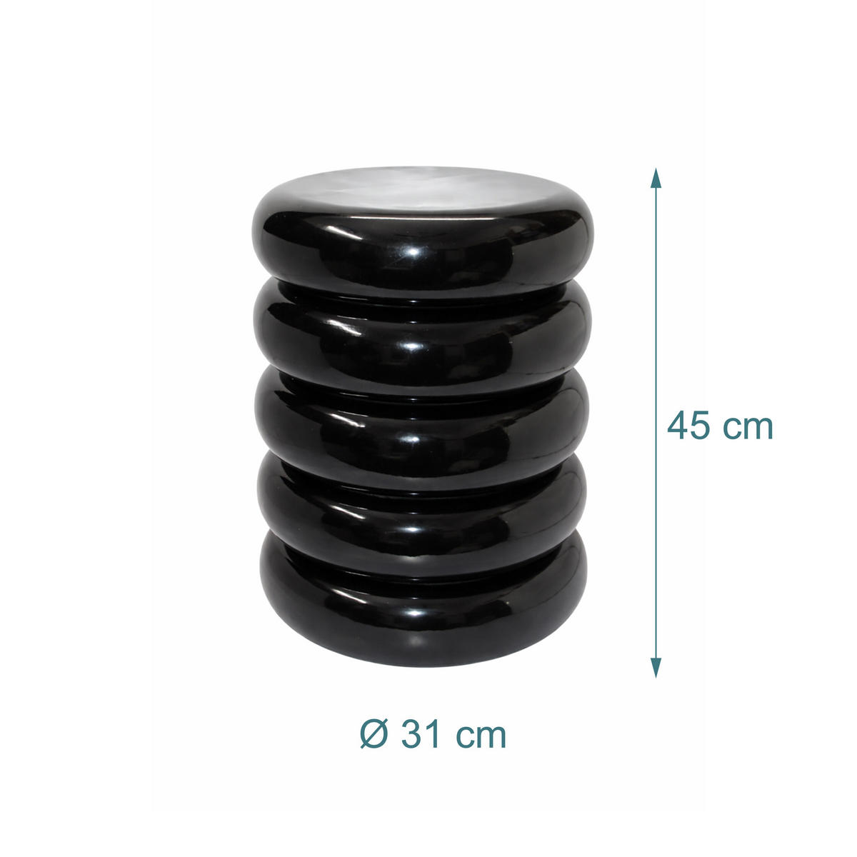 STRANSKA miza - črna, kovina (31/31/45cm) - Relaxdays