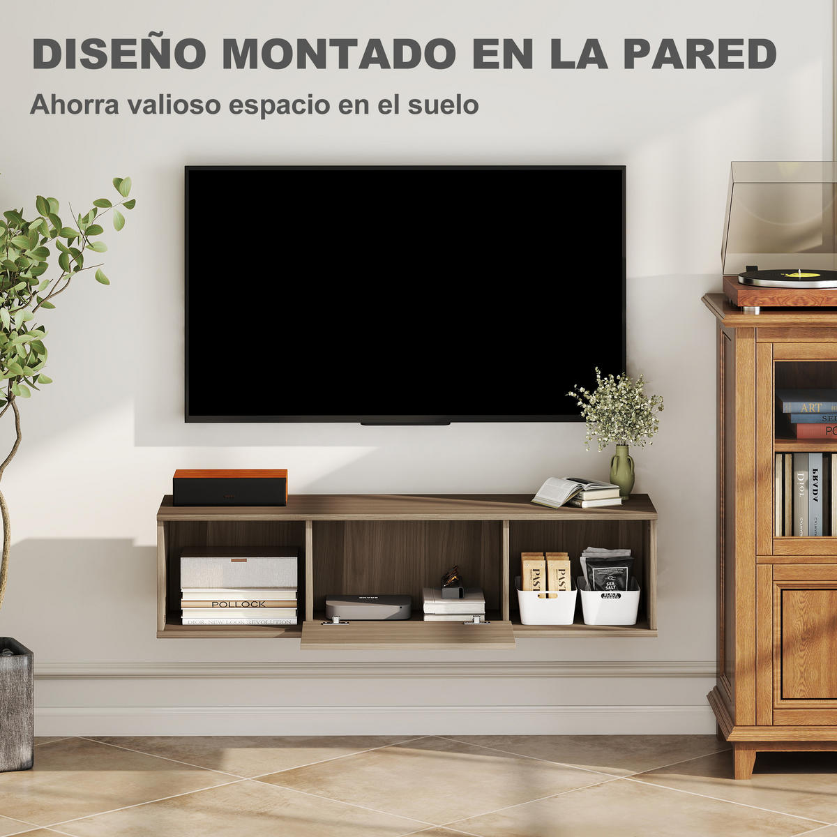 TV-RACK Braun 1 Stück - Braun, Kunststoff (120/29.5/30cm) - GiPP