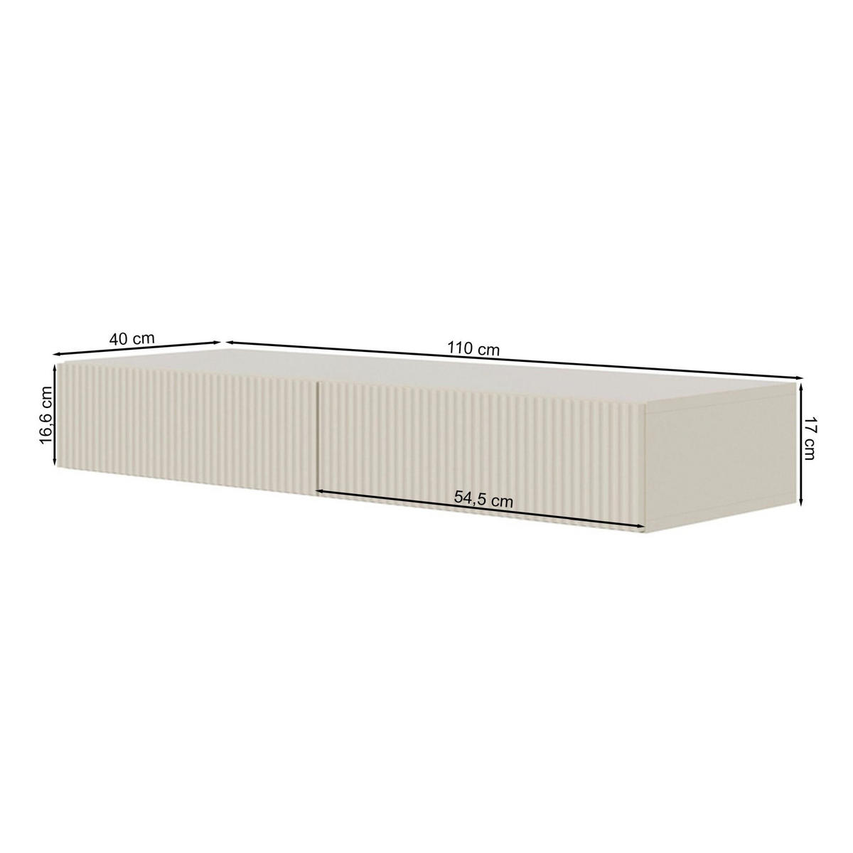 HÄNGE-SCHMINKTISCH Veldio weiß 110 cm - Weiß, Holzwerkstoff (110/16/40cm) - Selsey