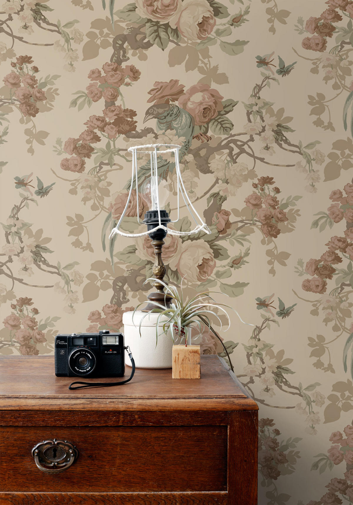 TAPETE Blumen und Vögel 50 x 900 cm - Beige, Papier (50/900cm) - ESTAhome
