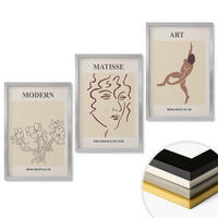 WANDBILDER 3er Set - 40x60 cm Silberner Rahmen - Stilvolle Grafiken, Blumen, Figuren - Silberfarben, Kunststoff (40/60cm) - ArtPrintCave