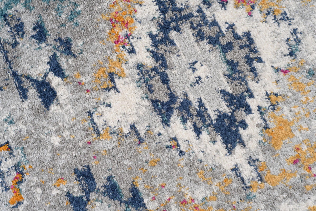TEPPICHLÄUFER LAZUR Weiß Dunkelblau 70/100 cm - Dunkelblau, Textil (70/100cm) - Tapiso