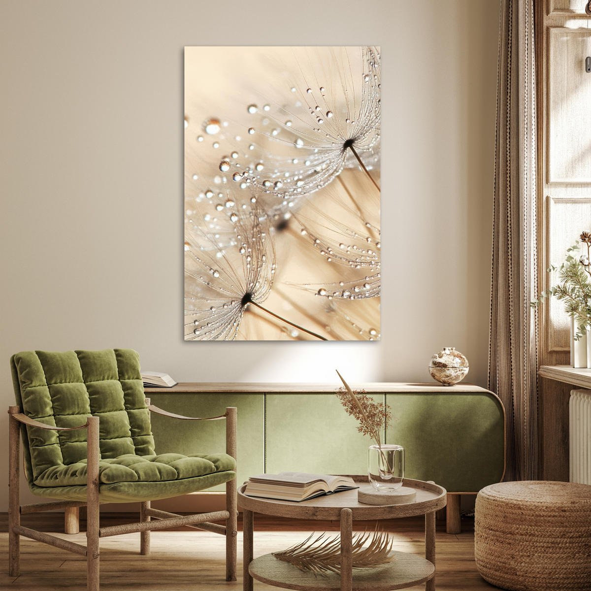 POSTER Löwenzahn - Abstrakt - Natur - Beige 80x120 cm - Braun, Papier (80/120/0.1cm) - MuchoWow