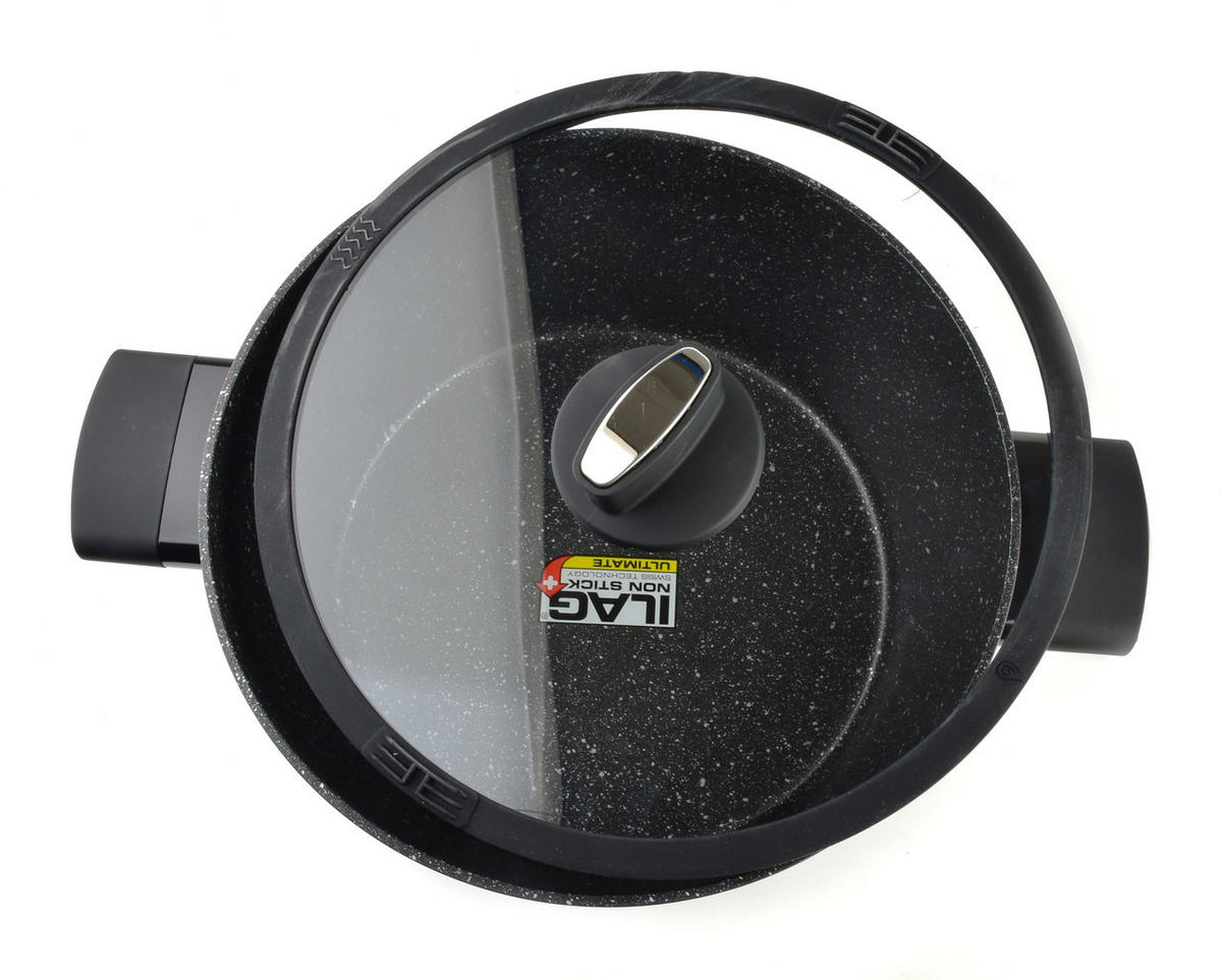 KOCHTOPF Valerian Schwarz 34.5/30/14 cm Metall - Schwarz, Metall (34.5cm) - Mondex