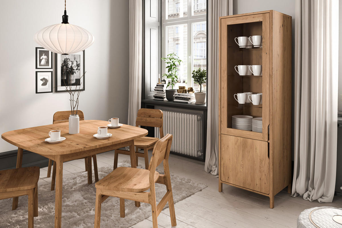 VITRINE PAUL Wildeiche - Wildeiche, Holz (59/188/50cm) - byoak