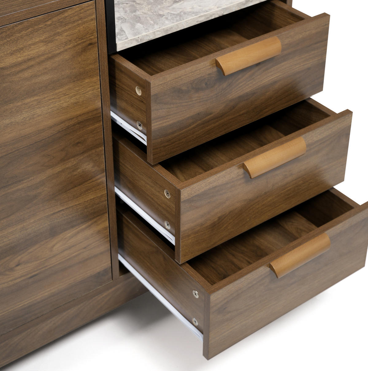 SIDEBOARD 120/77/40 cm Dunkle Eiche aus MDF und Massivholz mit verstellbarem Einlegeboden - Eichefarben, Holzwerkstoff (40/77/120cm) - OKMYHOME